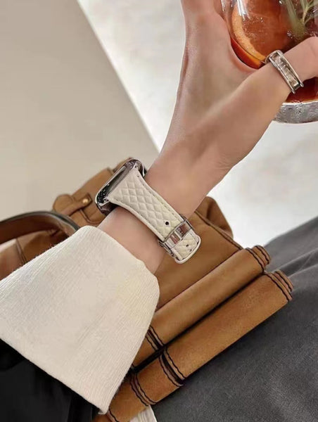 Rhombus Genuine Leather Apple Watch Band Women