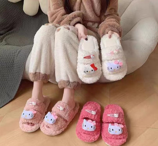 Cute Kitty Plush Winter Indoor Slipper