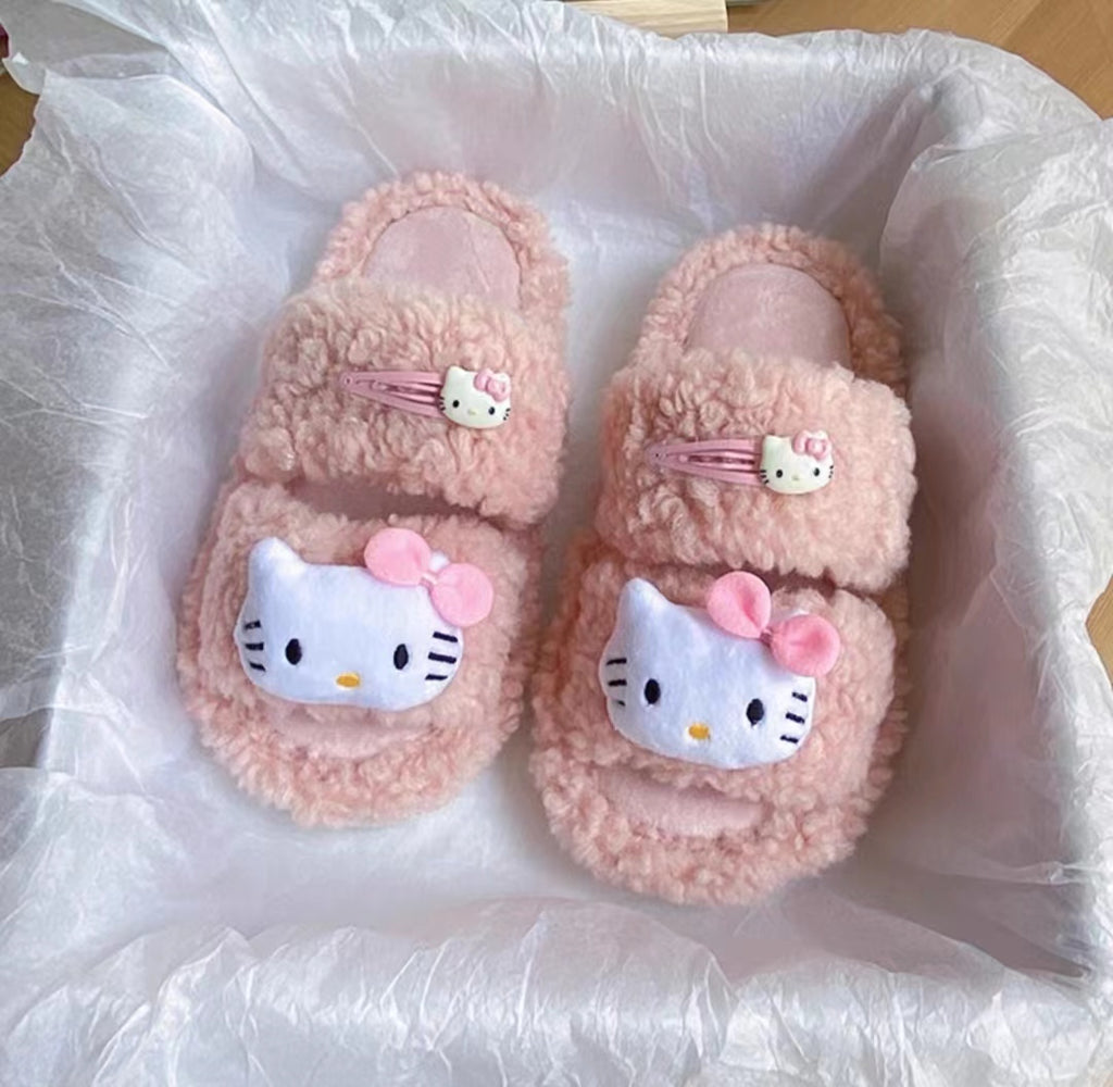 Cute Kitty Plush Winter Indoor Slipper