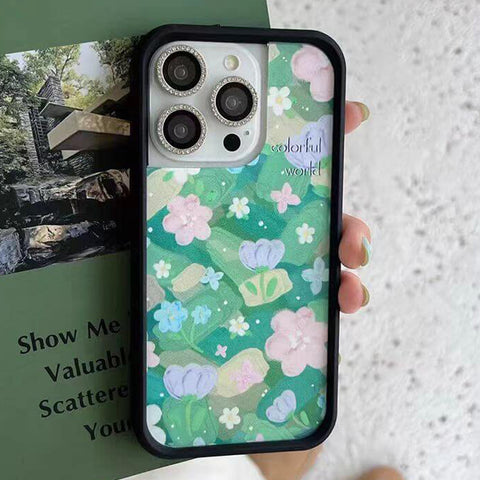 Cute Girly Green iPhone 15 Pro Max Case Floral