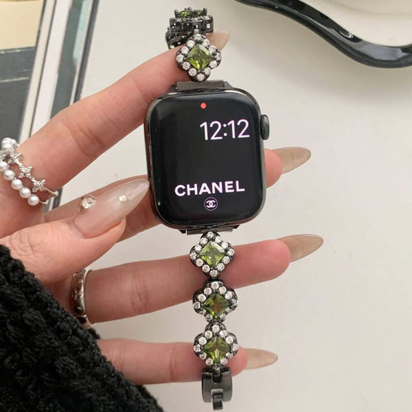 Classy Glitter Rhinestone Designer Apple Watch Band for Women Alloy Metal