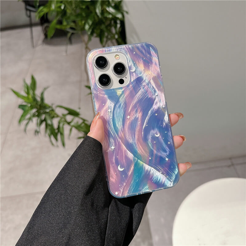 Starry Sky Purple Best Aesthetic iPhone 15 Pro Max Phone Case