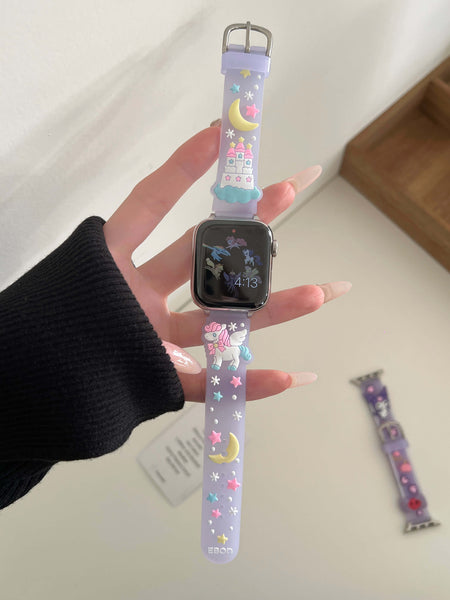 kawaii Cute Kuromi Cinnamoroll Bow Jelly Apple Watch Bands Girly Fashion
