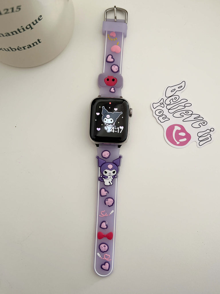 kawaii Cute Kuromi Cinnamoroll My Melody Bow Jelly Apple Watch Bands G Colorulife